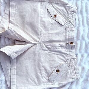 Stylish Cream Shorts with Button Accents